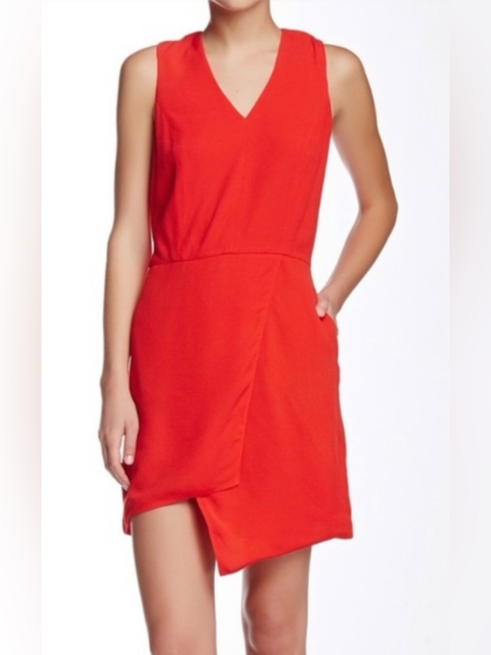 J Brand NWT asymmetrical v neck sleeveless mini dress